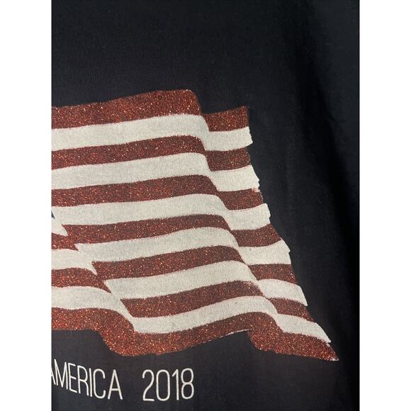 Flag Shirt Adult XL Dark Blue Short Sleeve Crew Neck 2018 Made In the USA Cotton - Picture 4 of 6